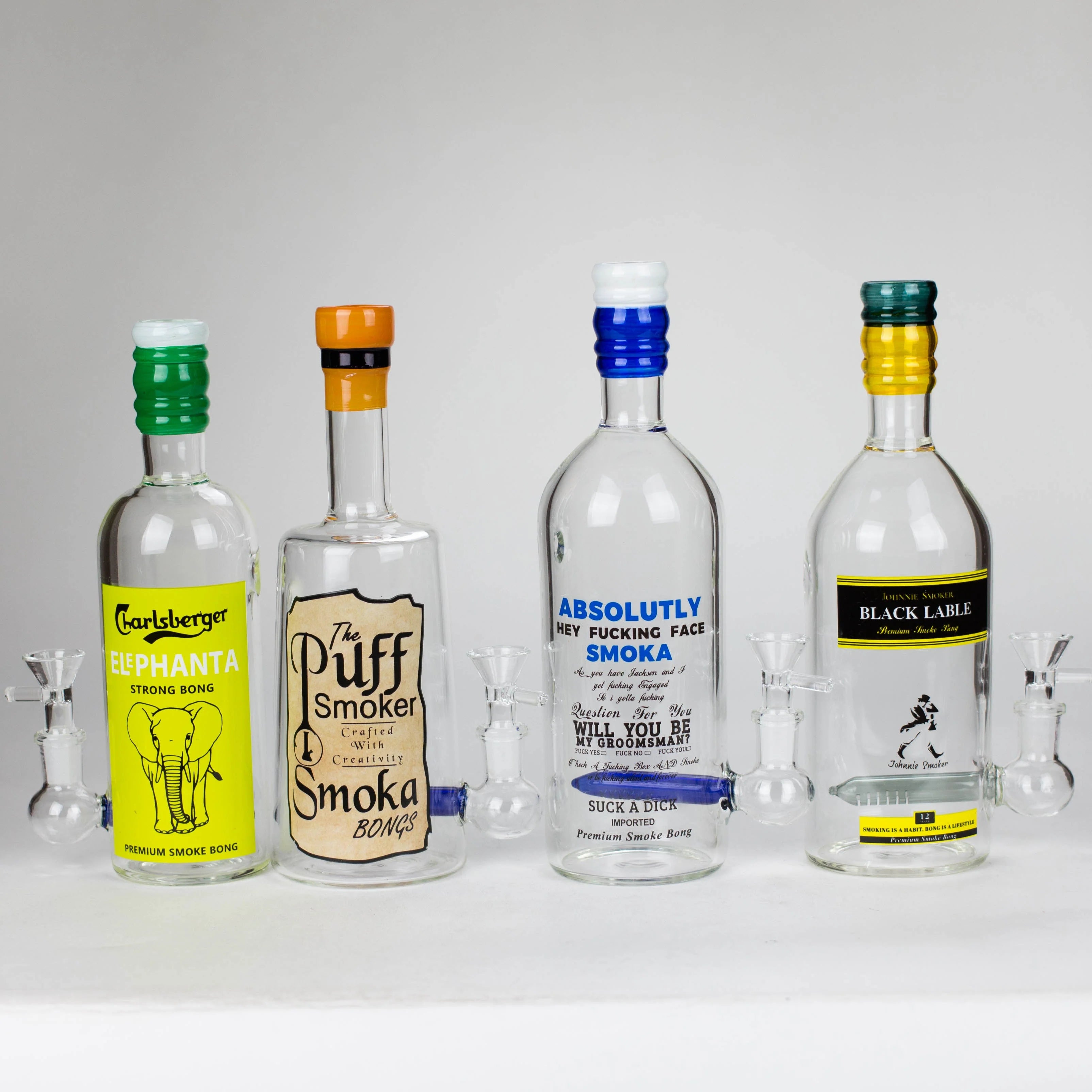 9" Liquor Bottle Theme - Water Pipe (Assorted Designs)