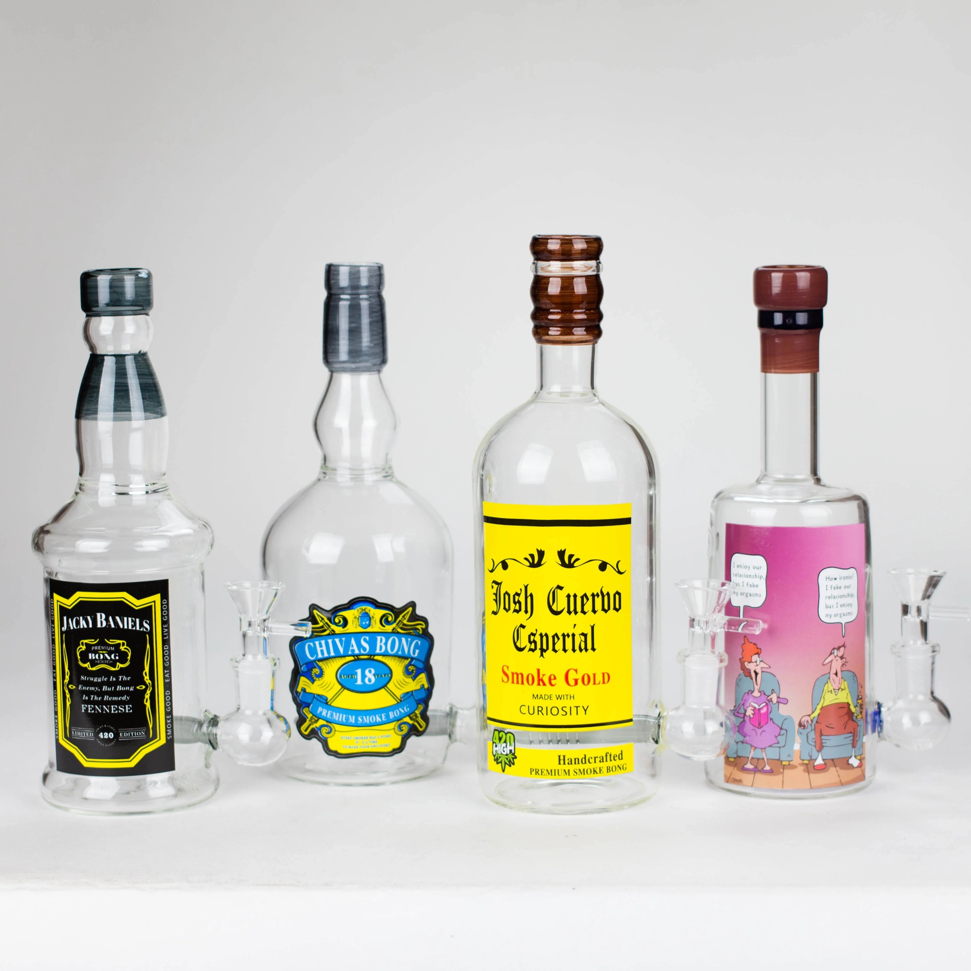 9" Liquor Bottle Theme - Water Pipe (Assorted Designs)