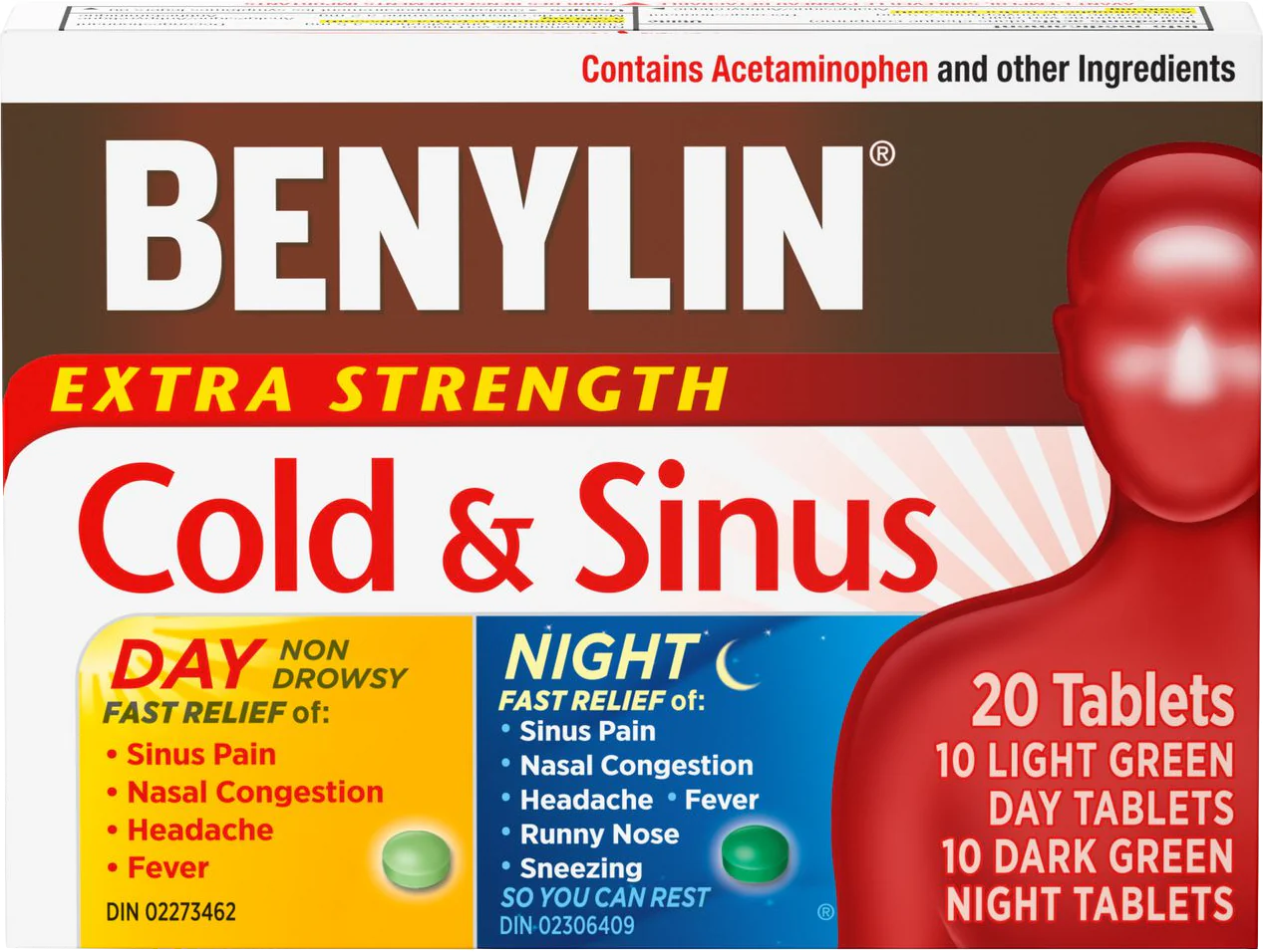Benylin Extra Strength Cold & Sinus Day & Night Tablets 20ct
