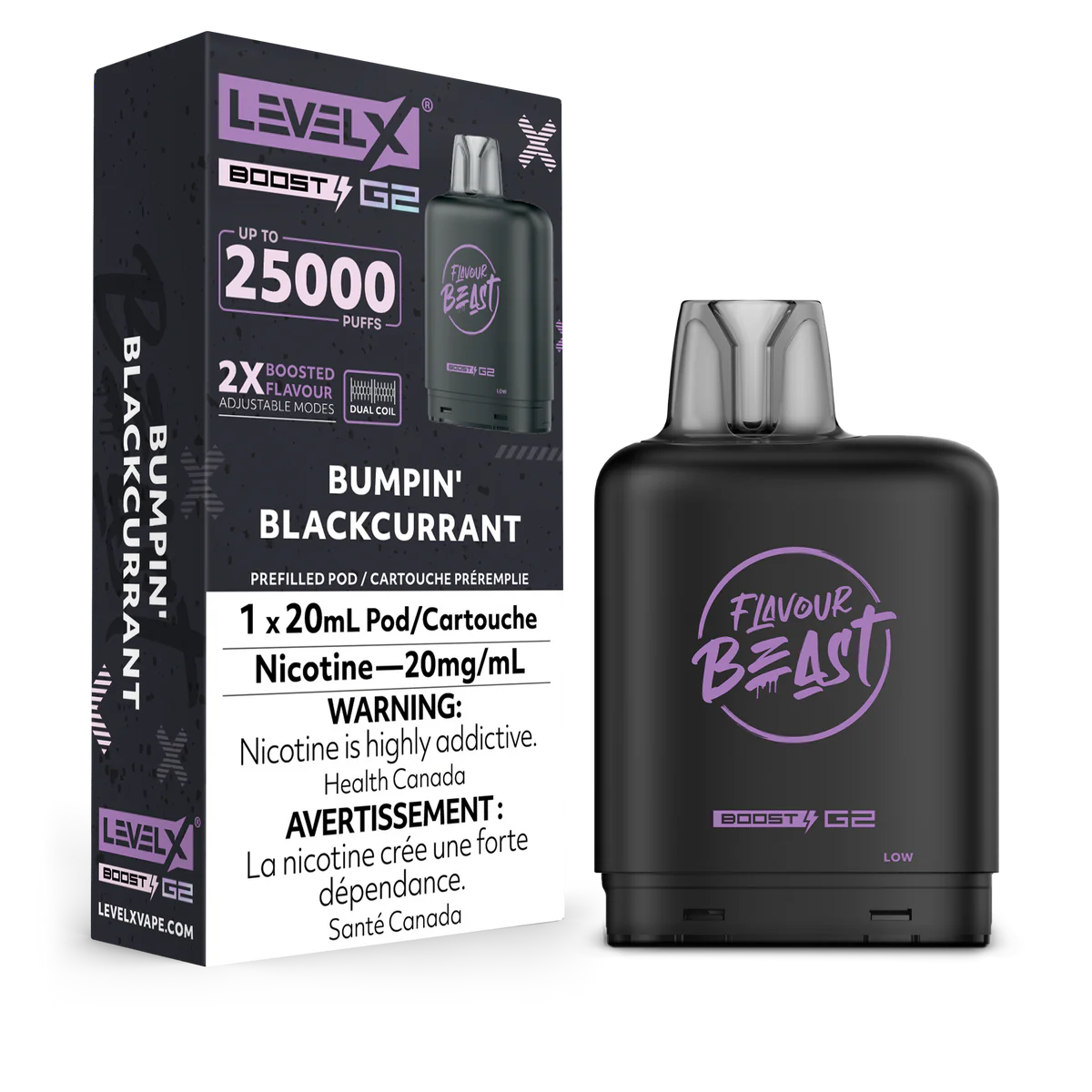 BUMPIN' BLACKCURRANT - Level X Flavour Beast - Boost Pod 20mL - 6pc/Carton