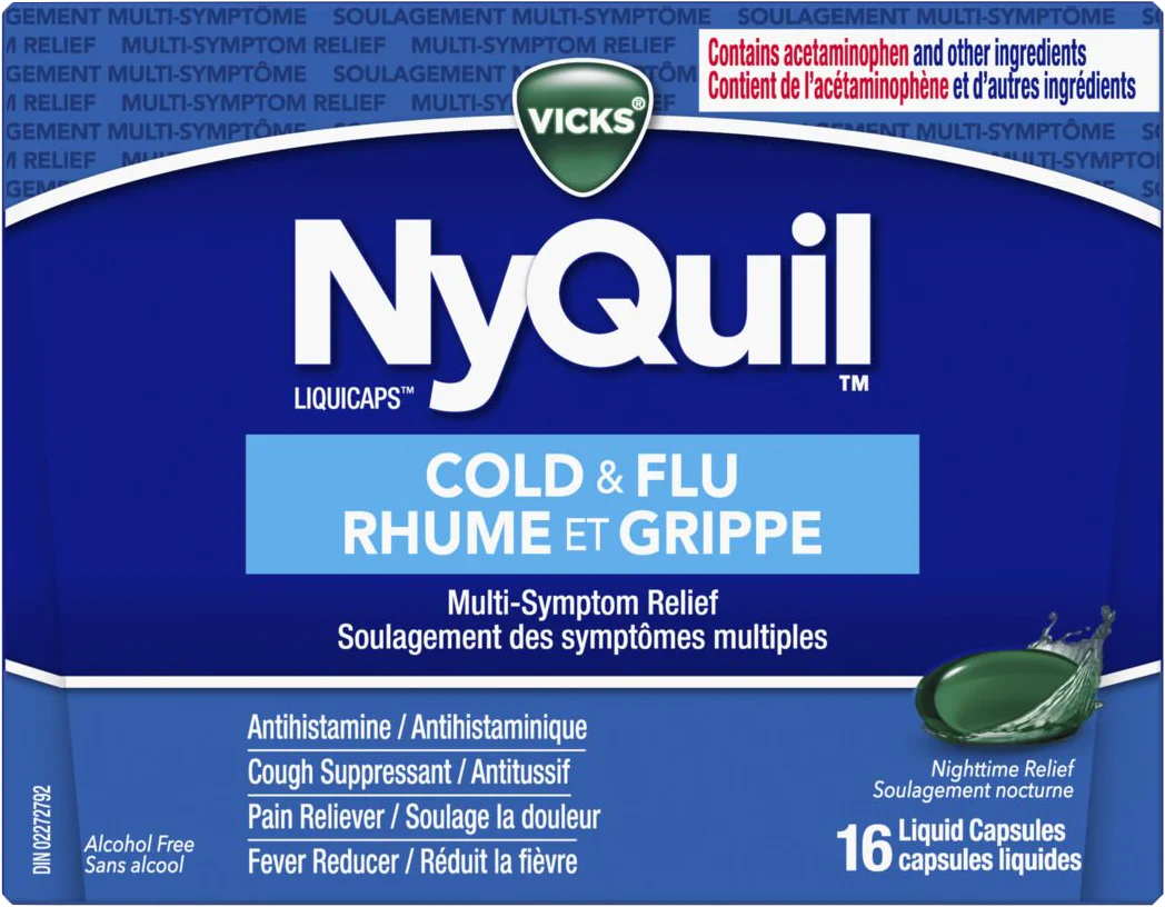 Vicks Nyquil Cold & Flu Multi-Symptom Relief Liquicaps Liquid Capsules 16ct