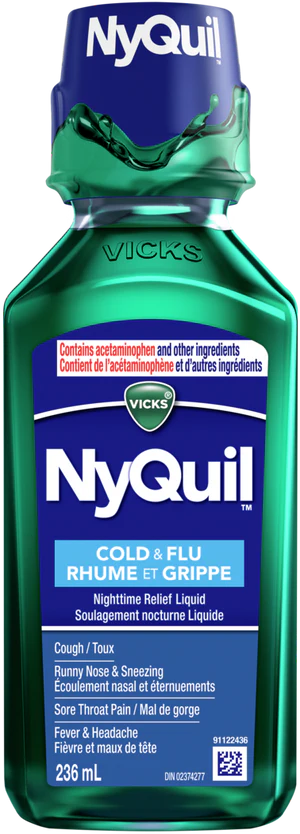 Vicks Nyquil Cold & Flu Soothing Original Flavour Liquid 236mL