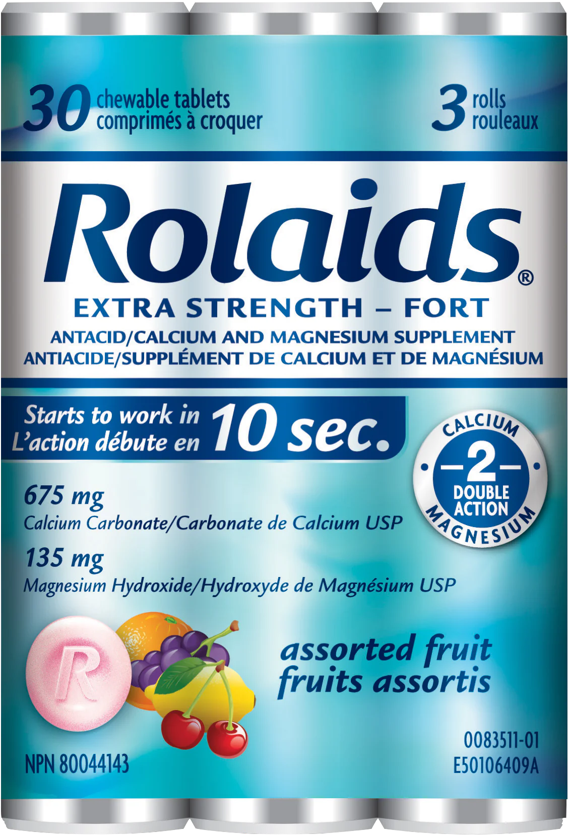 Rolaids Extra Strength Assorted Fruit Antacid Chewable Tablets 30ct