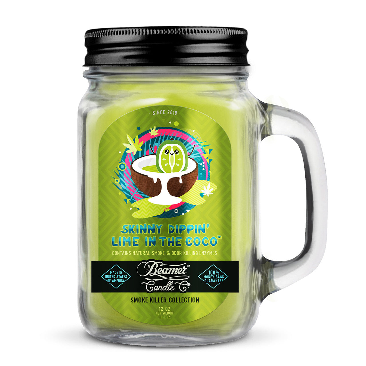SKINNY DIPPIN' LIME IN THE COCO - BEAMER CANDLE - SMOKE KILLER COLLECTION