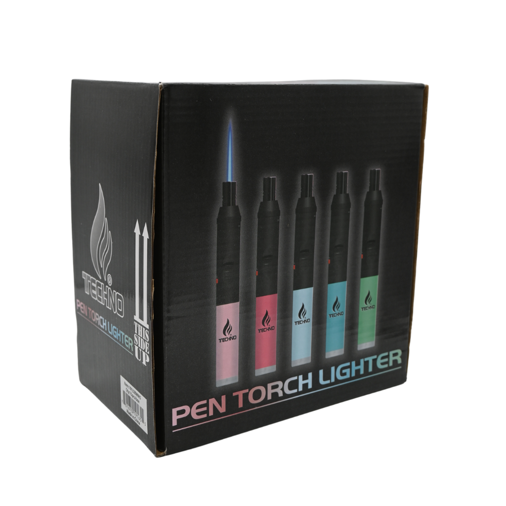 Techno Designer 7.25" - Pen Torch Lighters - 15ct