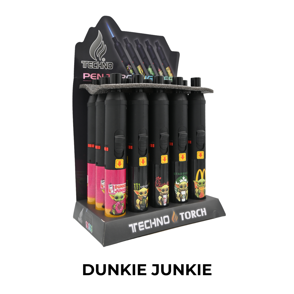 Techno Designer 7.25" - Pen Torch Lighters - 15ct