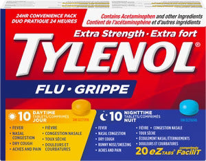 Tylenol Extra Strength Flu EZtabs 10 Daytime Tablets + 10 Nighttime Tablets
