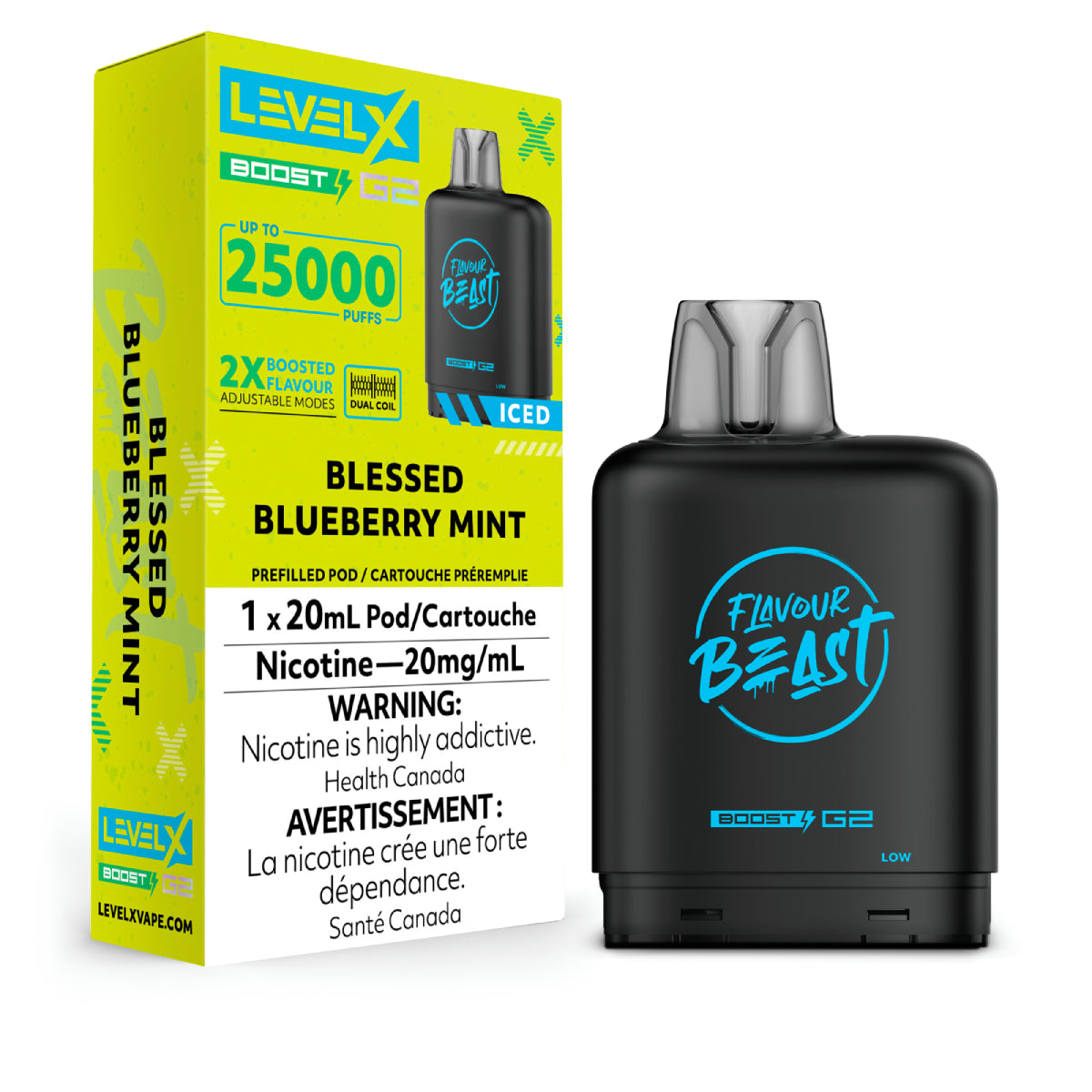 BLESSED BLUEBERRY MINT - Level X Flavour Beast - Boost Pod 20mL - 6pc/Carton