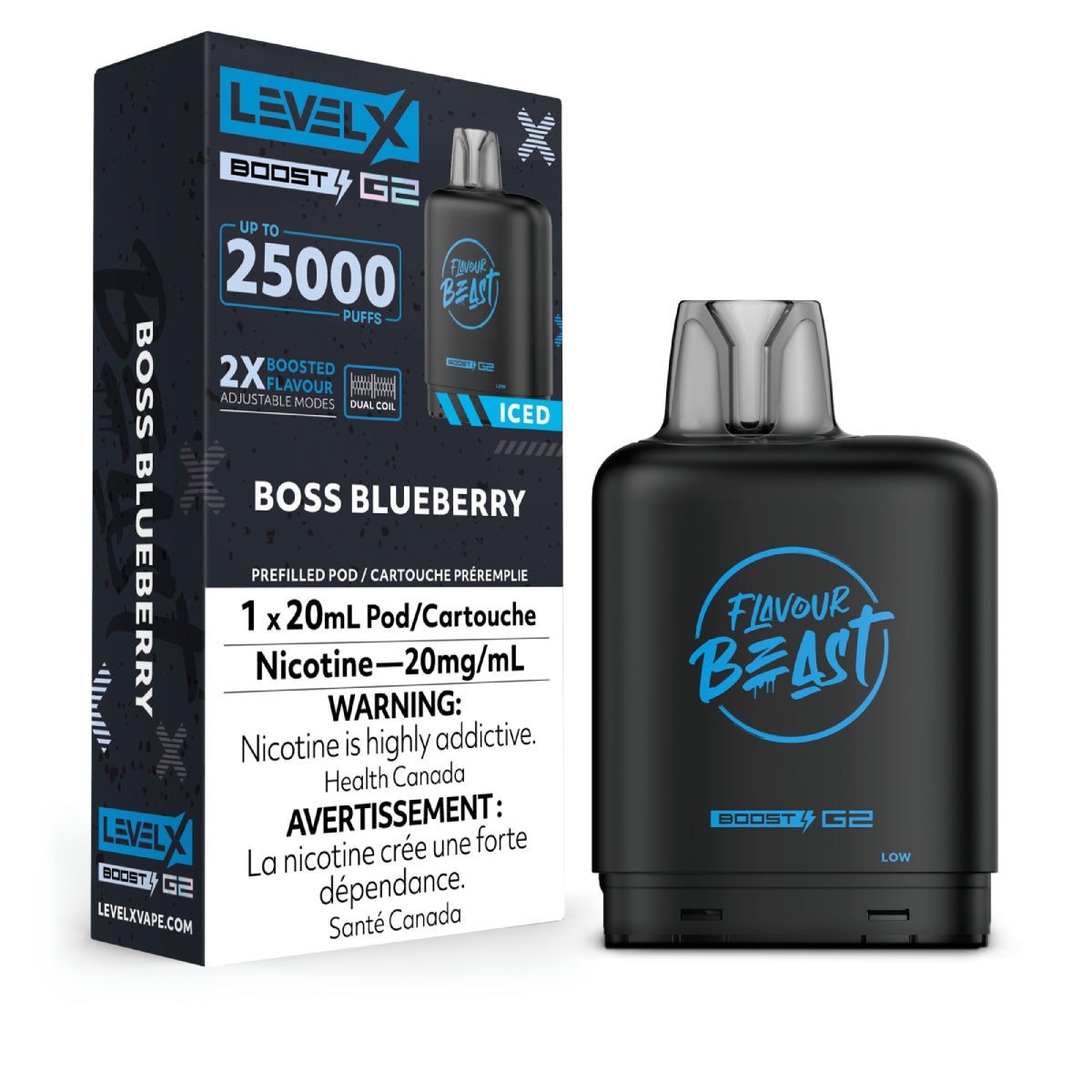 BOSS BLUEBERRY - Level X Flavour Beast - Boost Pod 20mL - 6pc/Carton