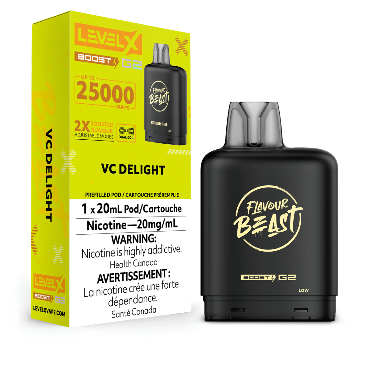 VC DELIGHT - Level X Flavour Beast - Boost Pod 20mL - 6pc/Carton