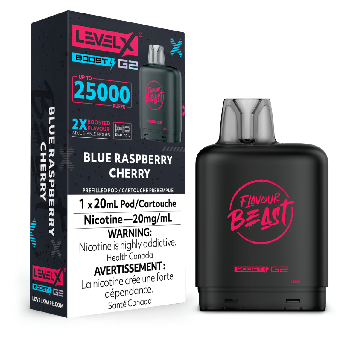 BLUE RASPBERRY CHERRY - Level X Flavour Beast - Boost Pod 20mL - 6pc/Carton