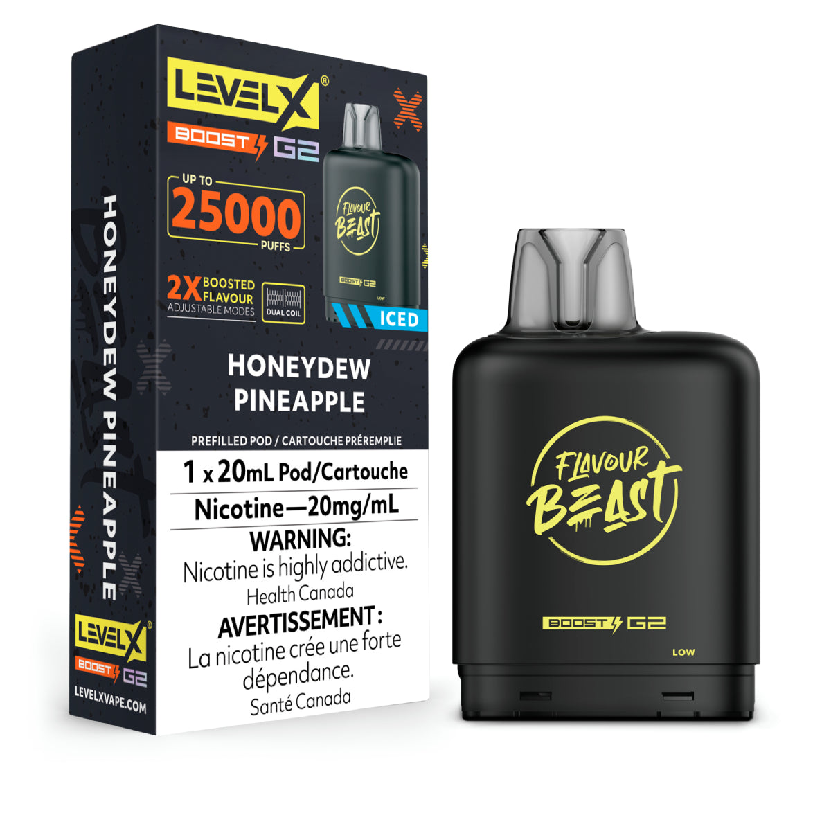 HONEYDEW PINEAPPLE - Level X Flavour Beast - Boost Pod 20mL - 6pc/Carton