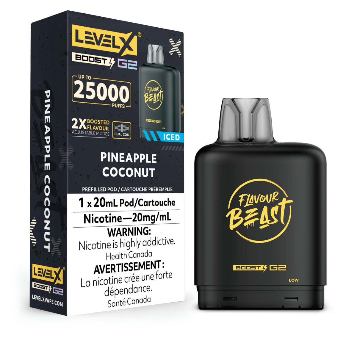 PINEAPPLE COCONUT - Level X Flavour Beast - Boost Pod 20mL - 6pc/Carton