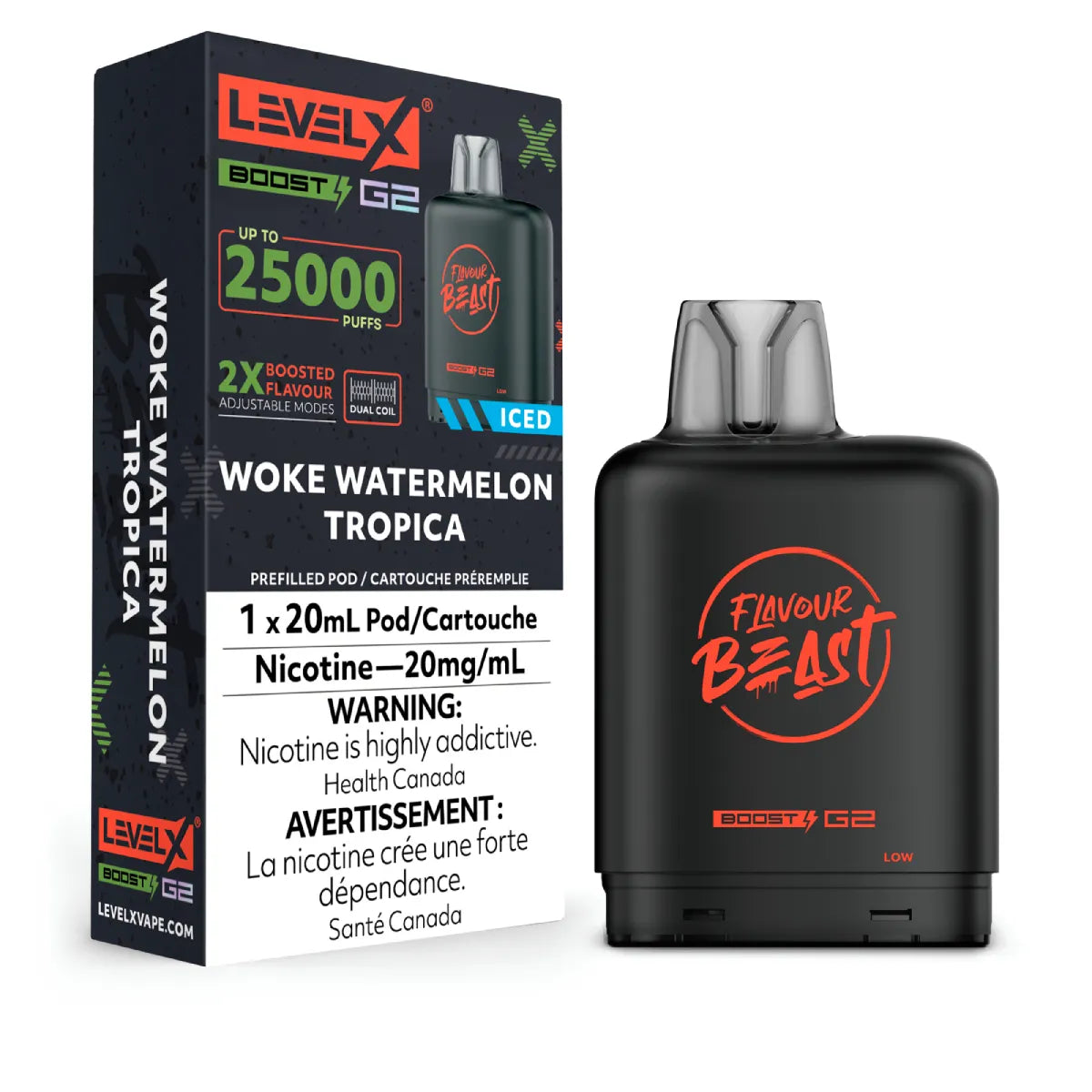 WOKE WATERMELON TROPICA - Level X Flavour Beast - Boost Pod 20mL - 6pc/Carton