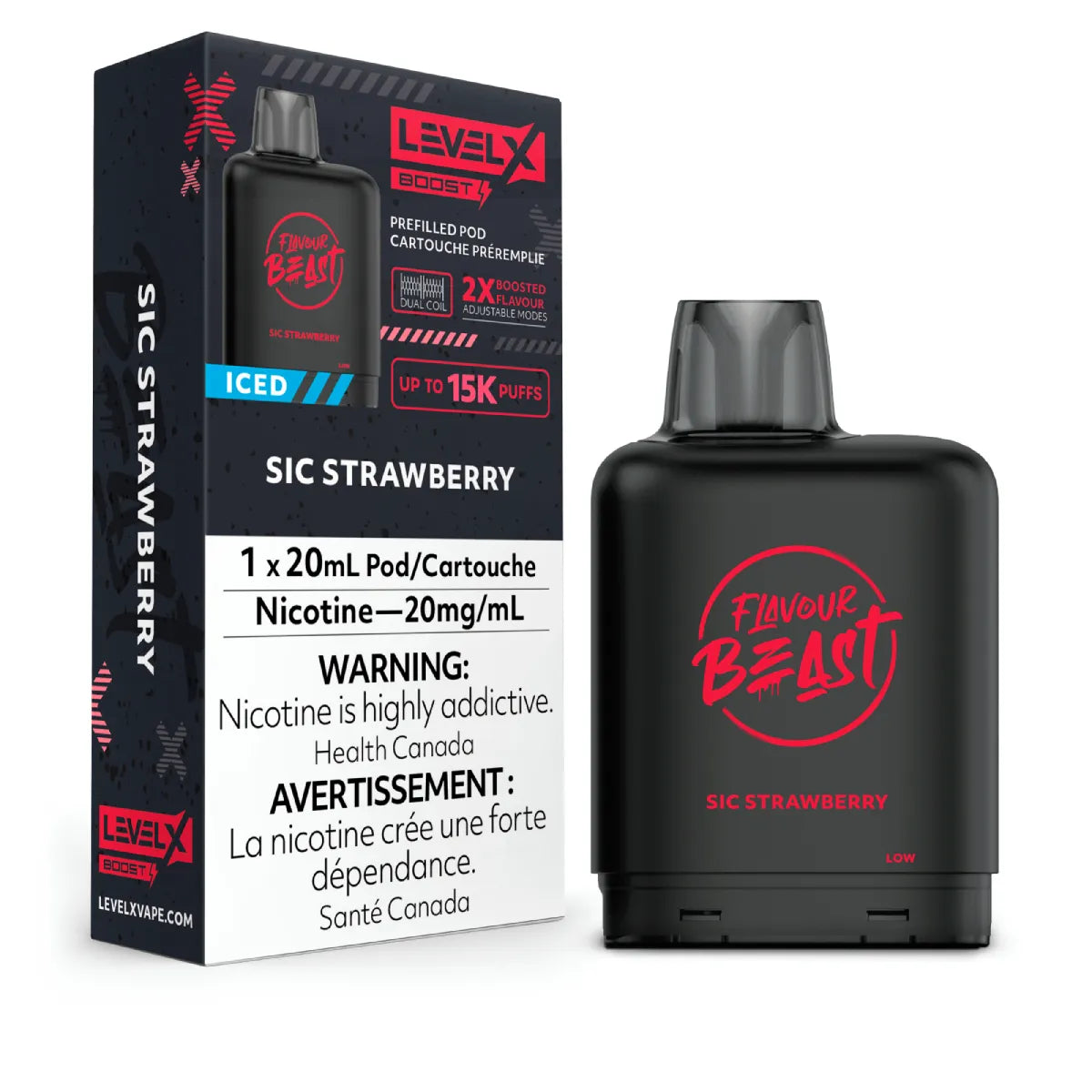 SIC STRAWBERRY - Level X Flavour Beast - Boost Pod 20mL - 6pc/Carton