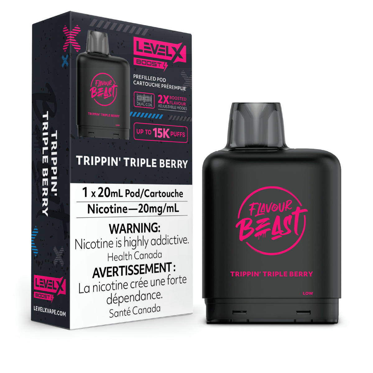 TRIPPIN' TRIPLE BERRY - Level X Flavour Beast - Boost Pod 20mL - 6pc/Carton