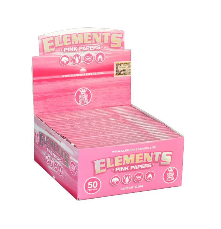 ELEMENTS - King Size Slim - Pink Rolling Papers