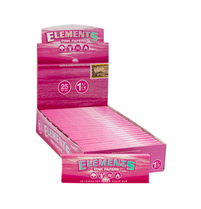 ELEMENTS - 1 1/4 Size - Pink Rolling Papers