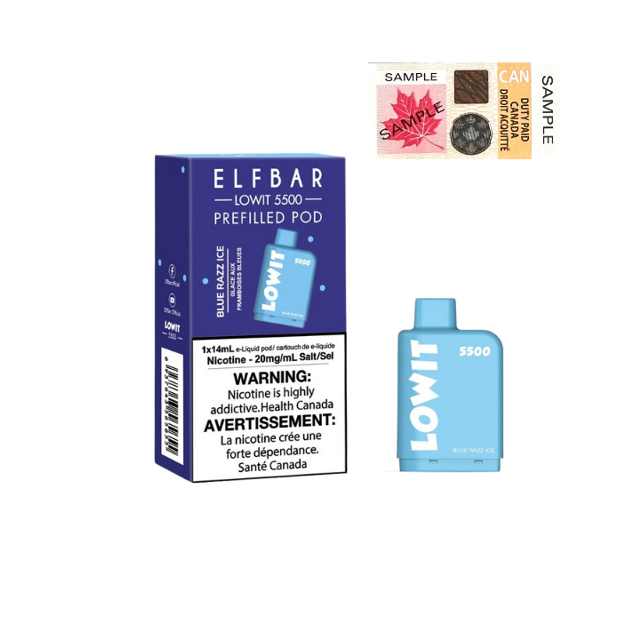 Blue Razz Ice - Elf Bar Lowit 5500 - 20mg