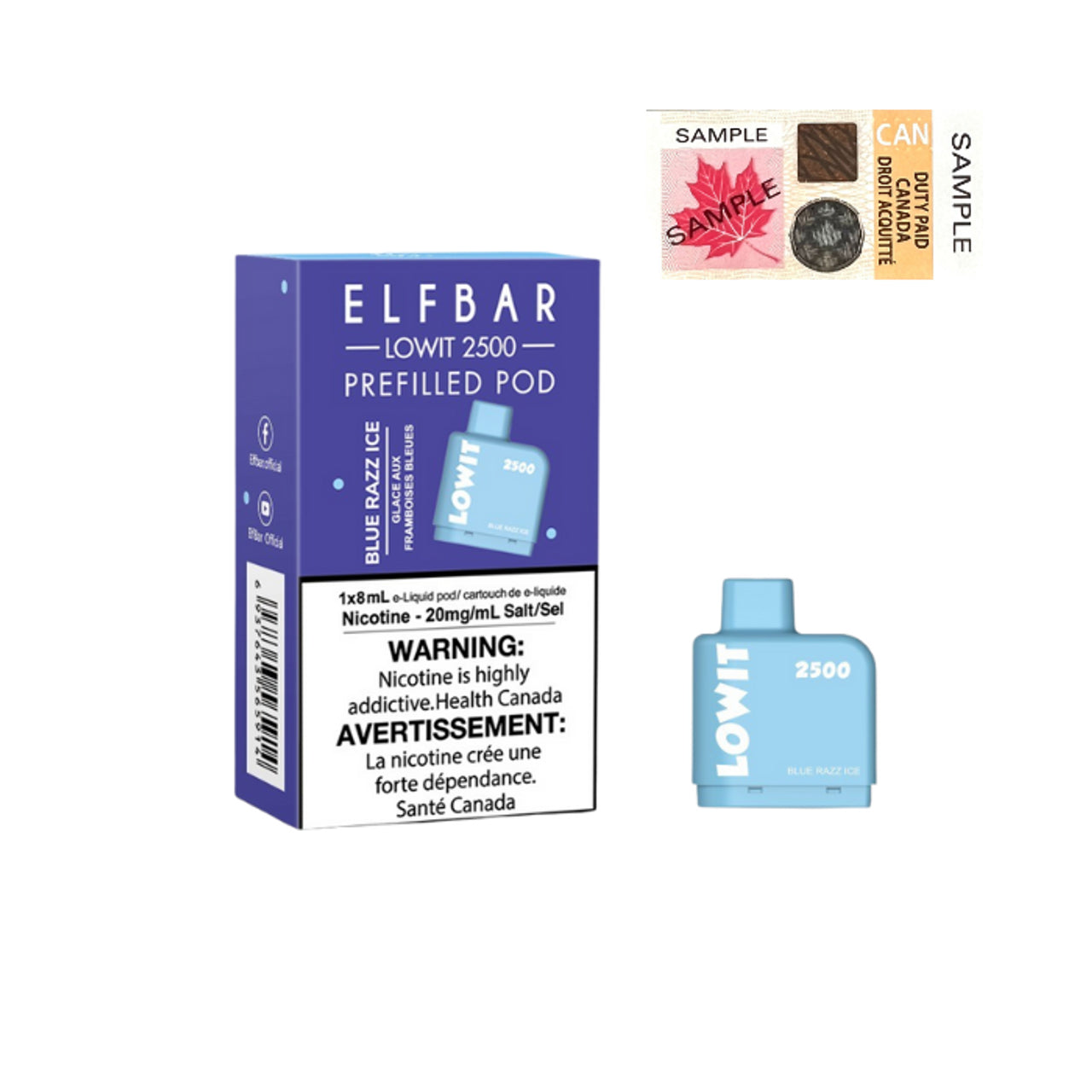 Blue Razz Ice - Elf Bar Lowit 2500 - 20mg