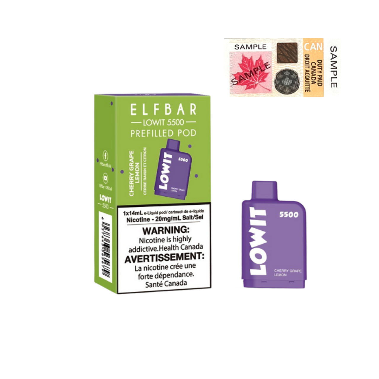 Cherry Grape Lemon - Elf Bar Lowit 5500 - 20mg