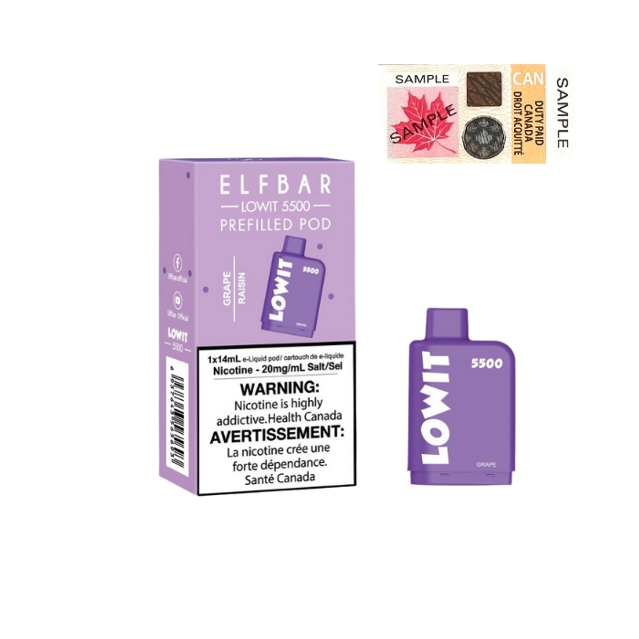 Grape - Elf Bar Lowit 5500 - 20mg