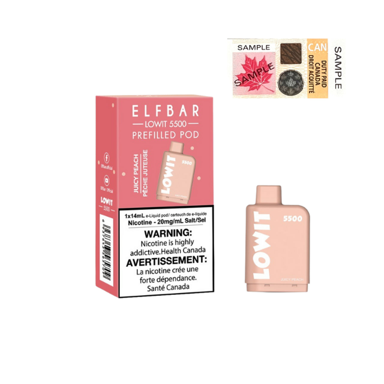 Juicy Peach - Elf Bar Lowit 5500 - 20mg