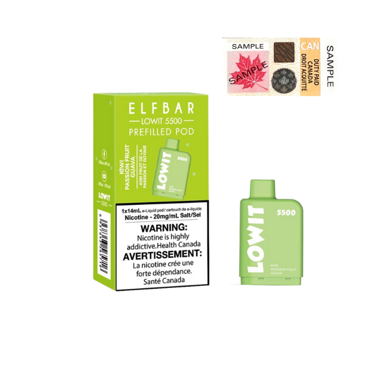 Kiwi Passionfruit Guava - Elf Bar Lowit 5500 - 20mg