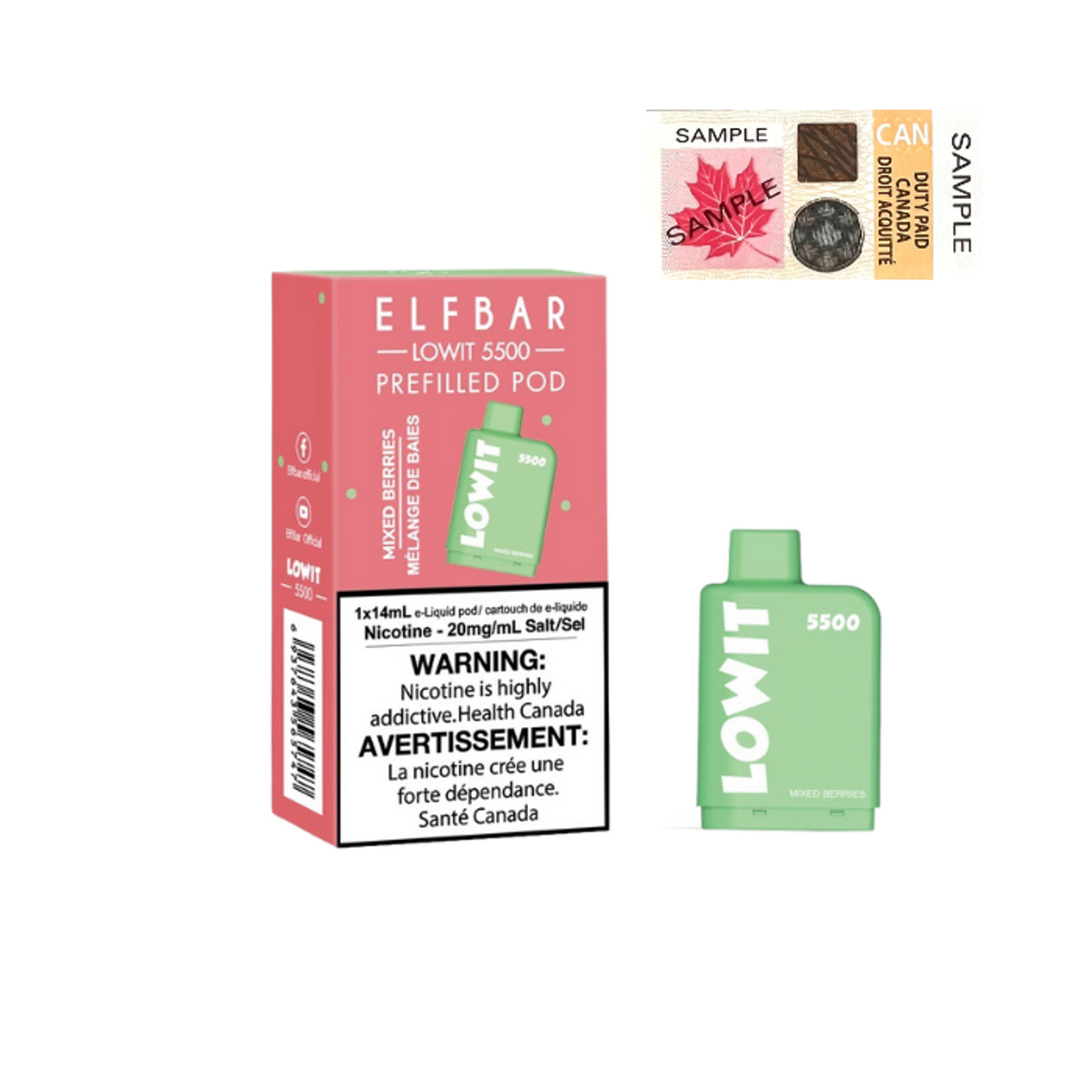 Mixed Berries - Elf Bar Lowit 5500 - 20mg