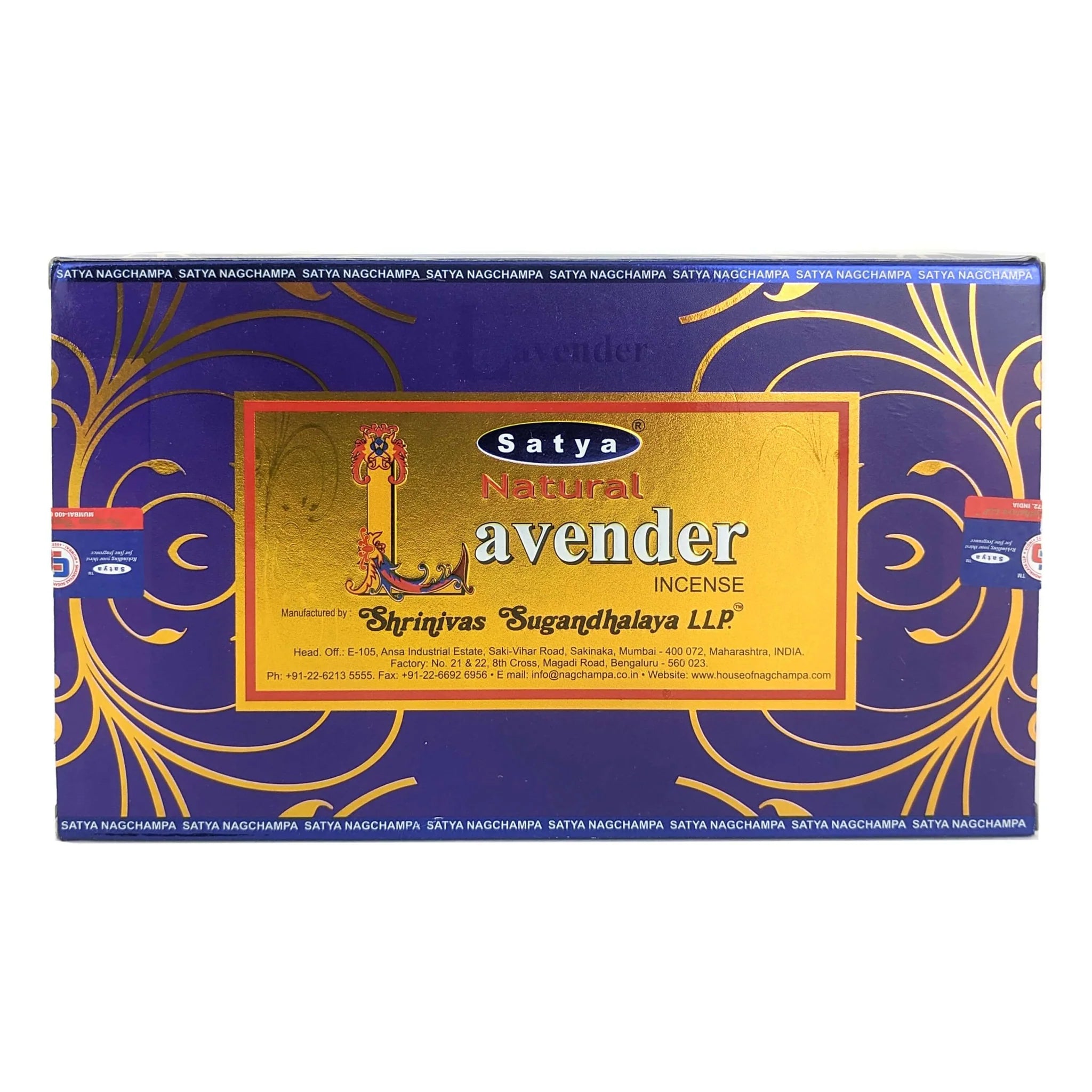 SATYA NATURAL LAVENDER INCENSE