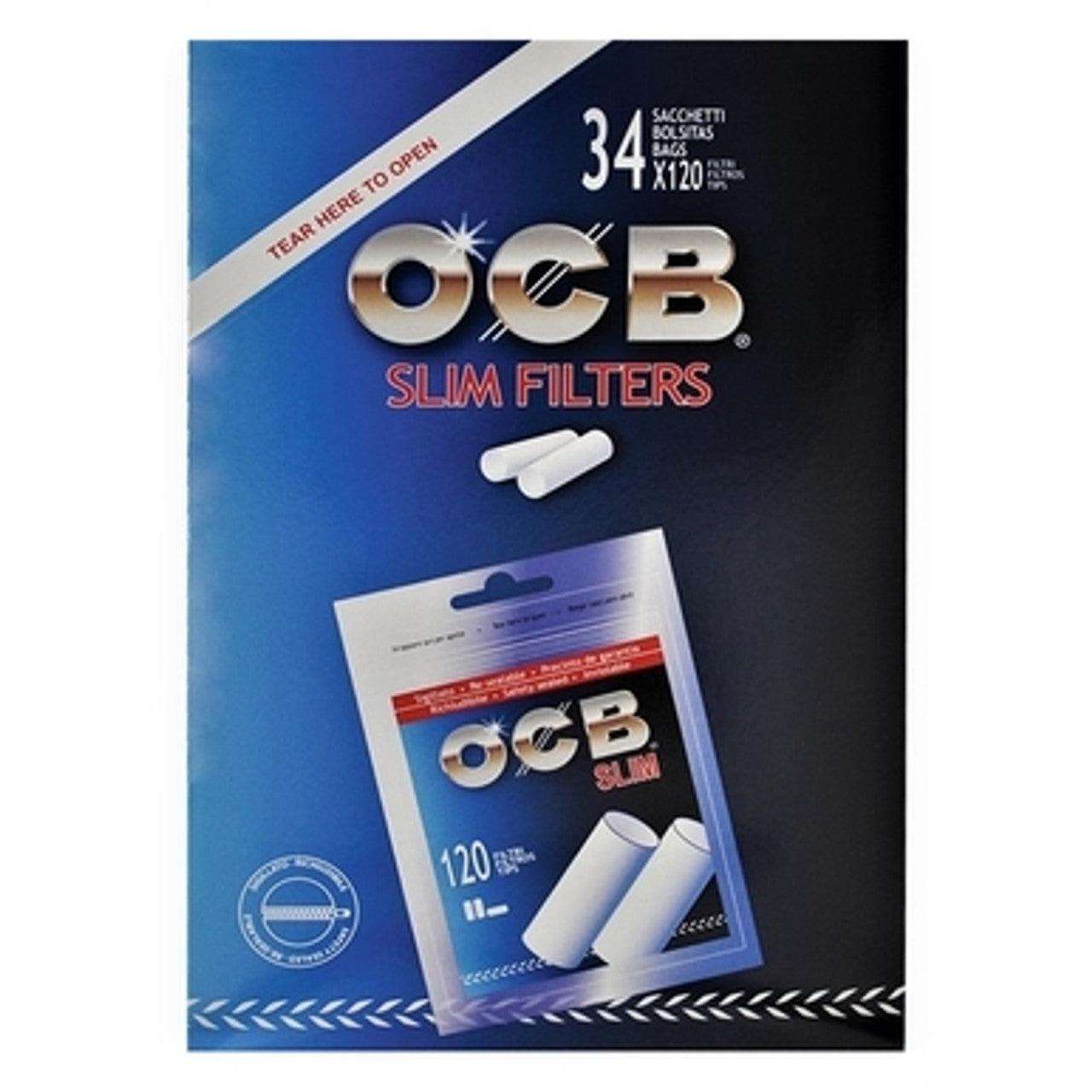 Grossiste 120 Filtres OCB Extra Slim Longs (Boite de 50 sachets) - Réservé aux Pros Grossiste 120 Filtres OCB Extra Slim Longs (Boite de 50 sachets) - Réservé aux Pros