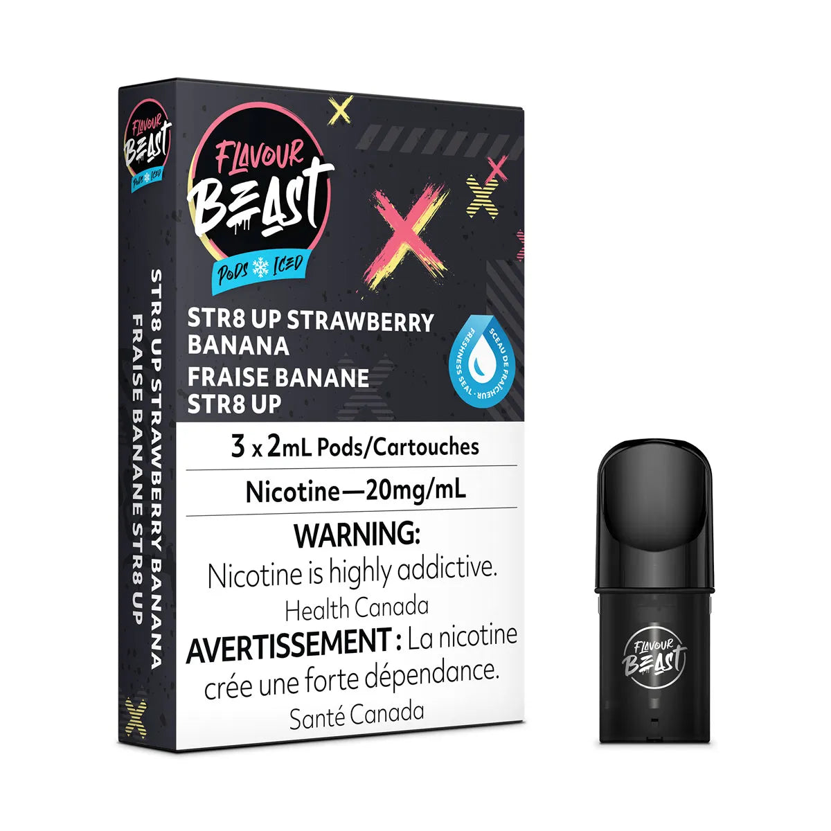 STR8 UP Strawberry Banana - Flavour Beast Pod Pack - 20mg - EXCISED