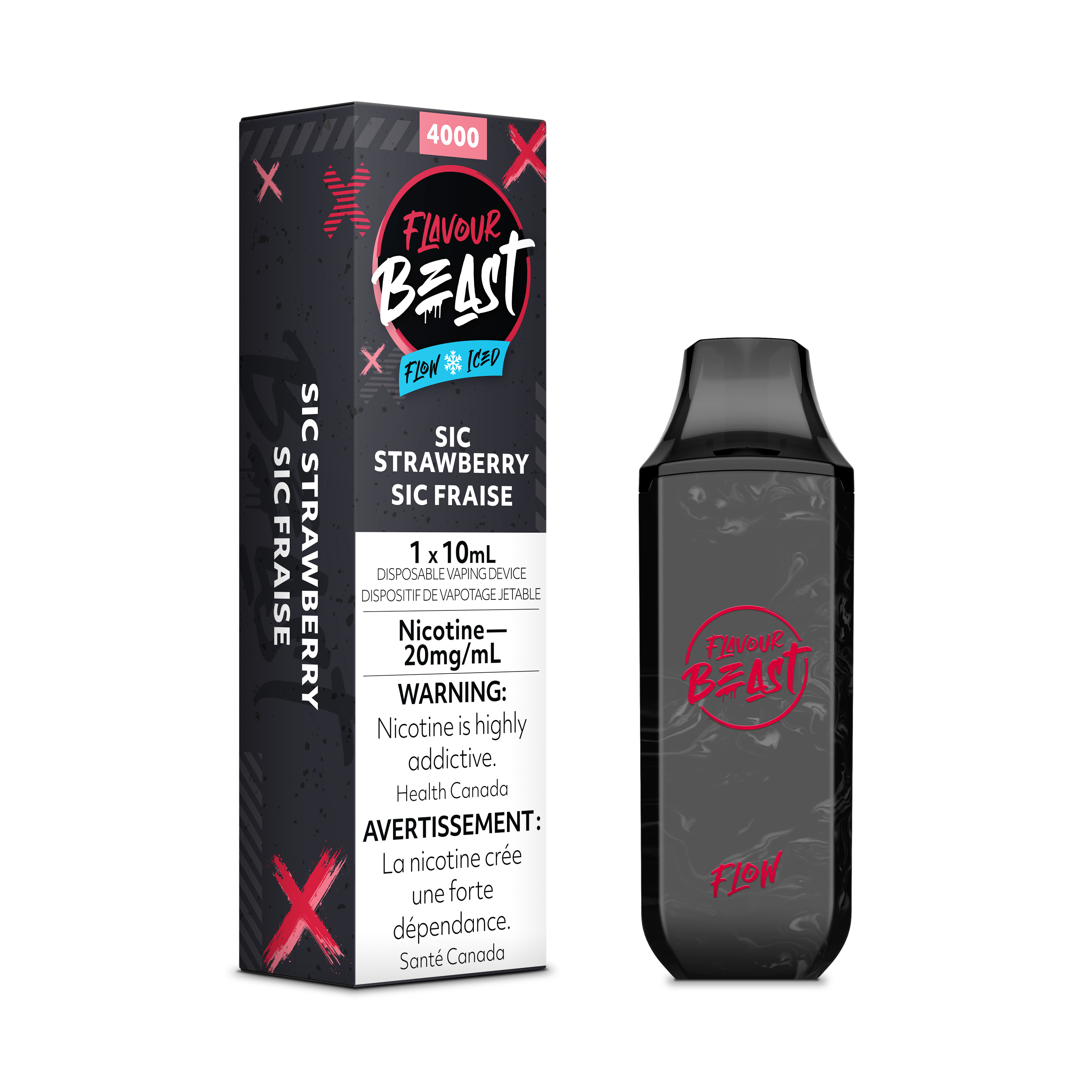 Sic Strawberry Iced - Flavour Beast Flow 4000 - EXCISED