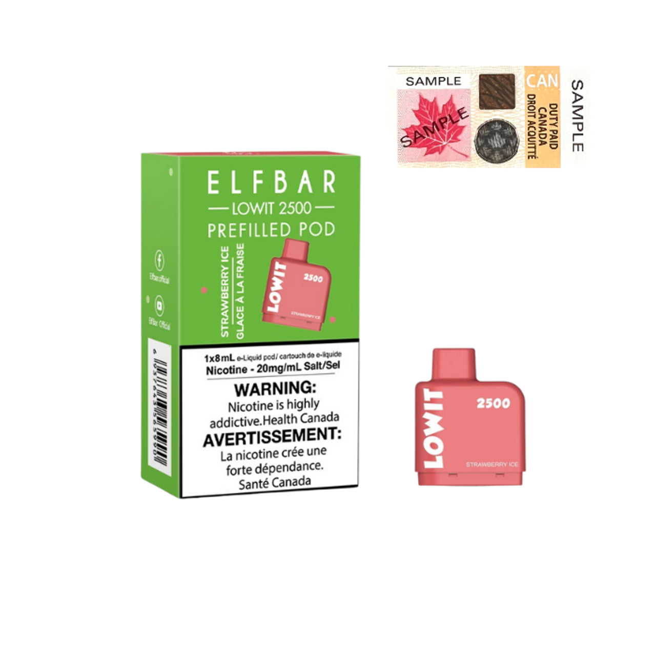 Strawberry Ice - Elf Bar Lowit 2500 - 20mg