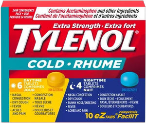 Tylenol Extra Strength Cold EZtabs 6 Daytime Tablets + 4 Nighttime Tablets