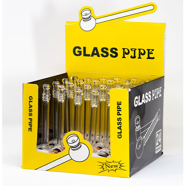 Glass Pipe - Metal Top - Design 2 - 24pcs/box