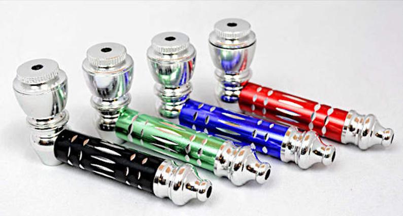 Cap Vintage Metal Smoking Pipe 3 - (Assorted Colors)