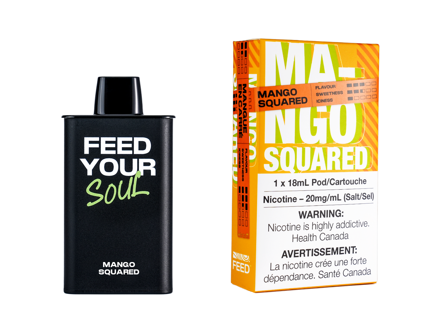 MANGO SQUARED - FEED 9000 Puffs Pre Filled Pods - 3ct