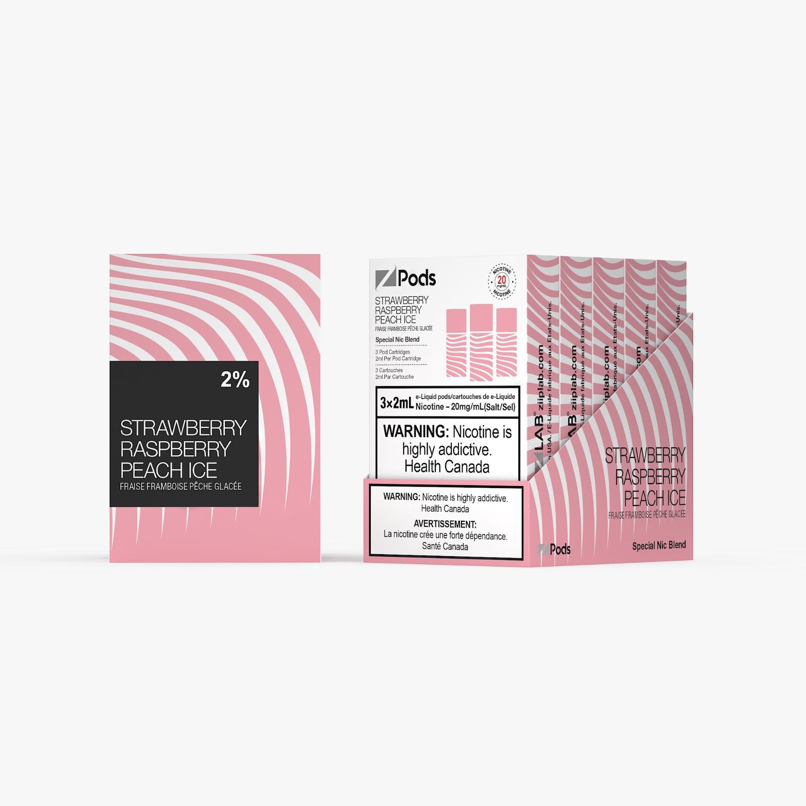 Strawberry Raspberry Peach Ice - Z Pods Special NIC - 20mg - Premium