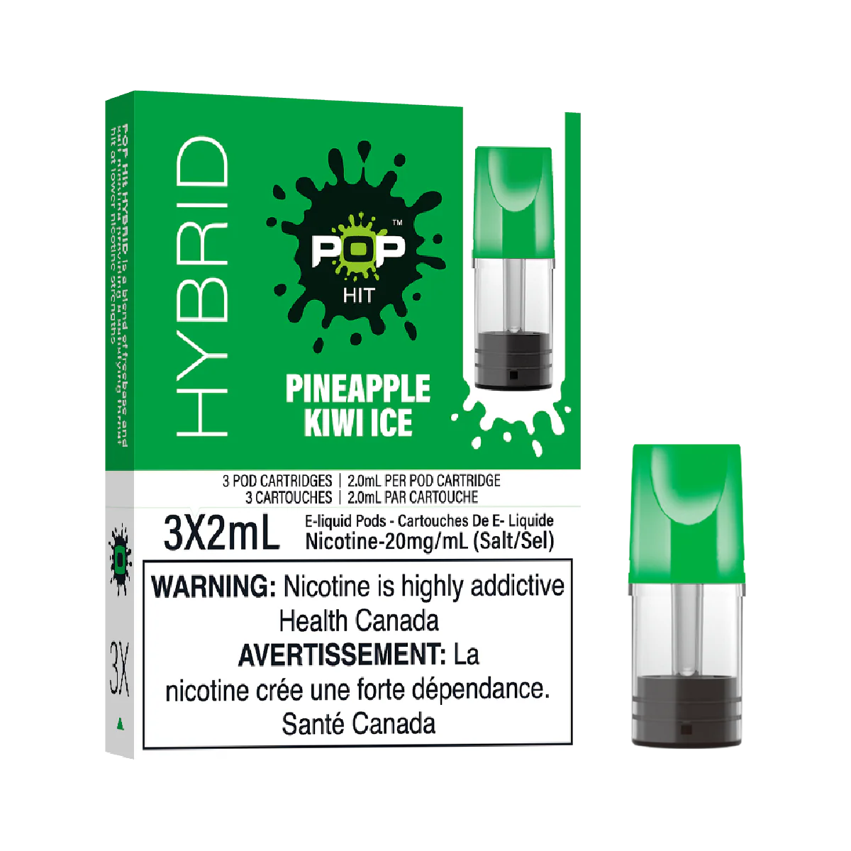 PINEAPPLE KIWI ICE - Pop Hit Hybrid - 20mg - 5pc/Carton - [FED]