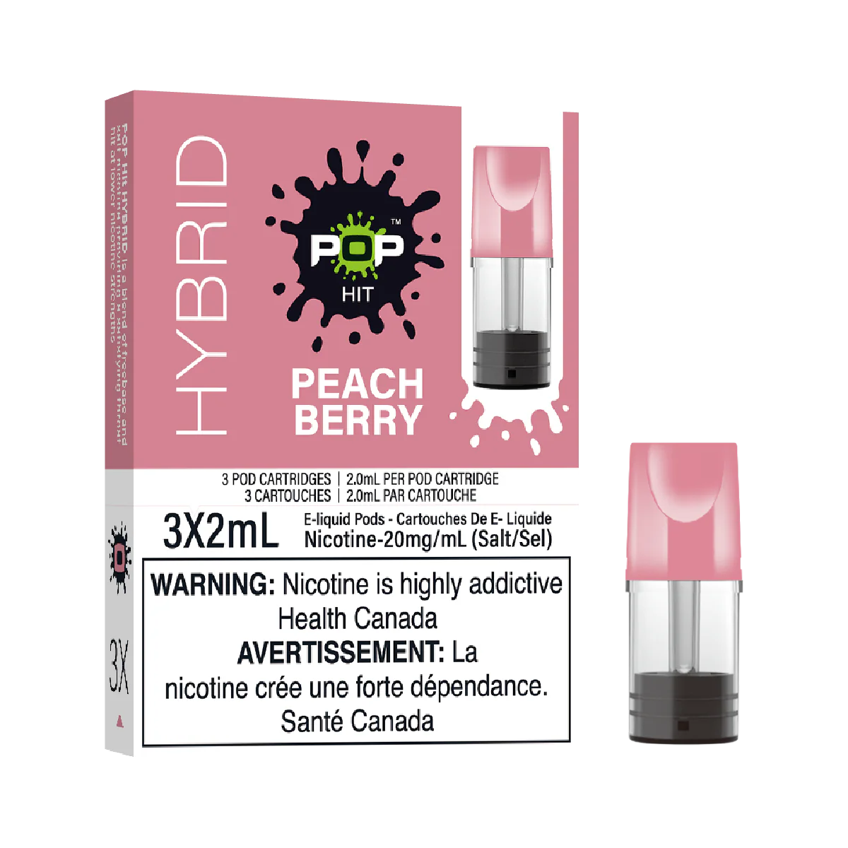 PEACH BERRY - Pop Hit Hybrid - 20mg - 5pc/Carton - [FED]