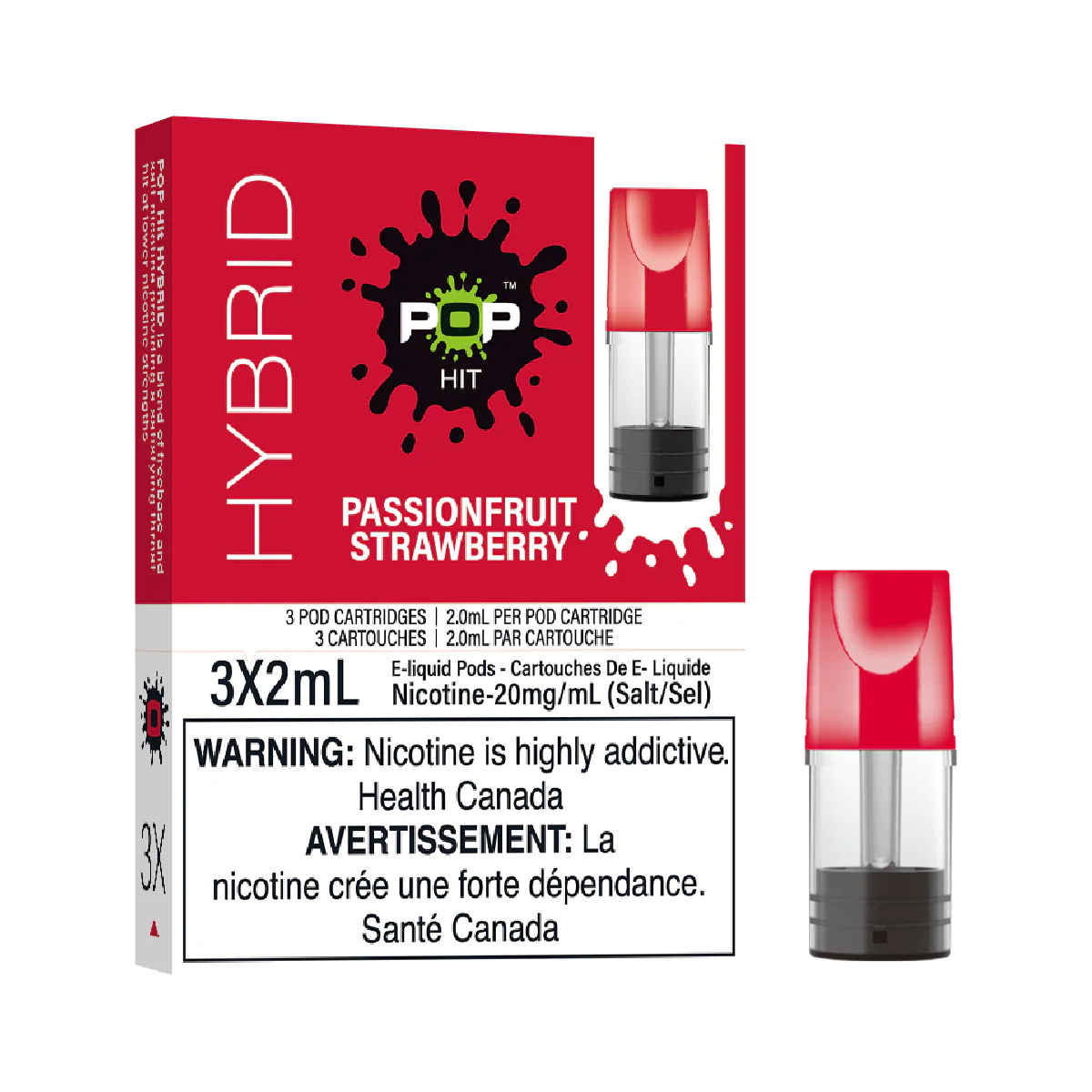 PASSIONFRUIT STRAWBERRY - Pop Hit Hybrid - 20mg - 5pc/Carton - [FED]