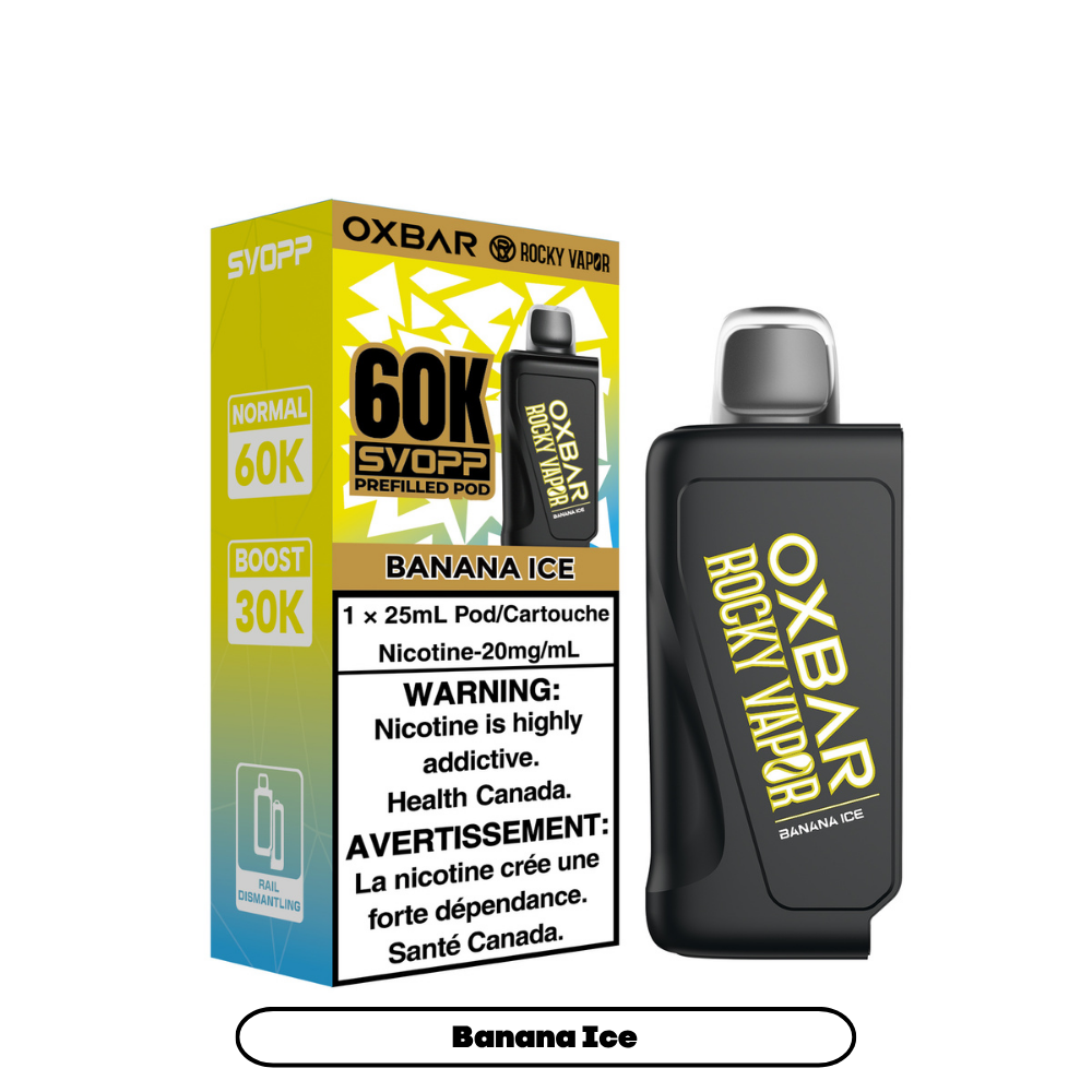 Banana Ice - SVOPP Rocky Vapor Oxbar 60K - 4/pk [ON]