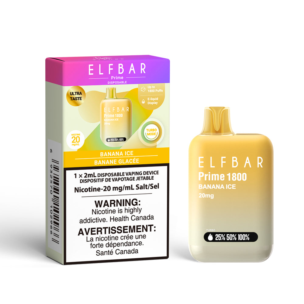BANANA ICE - ELF Bar Prime 1800 Disposable Vape - 5ct [ON]