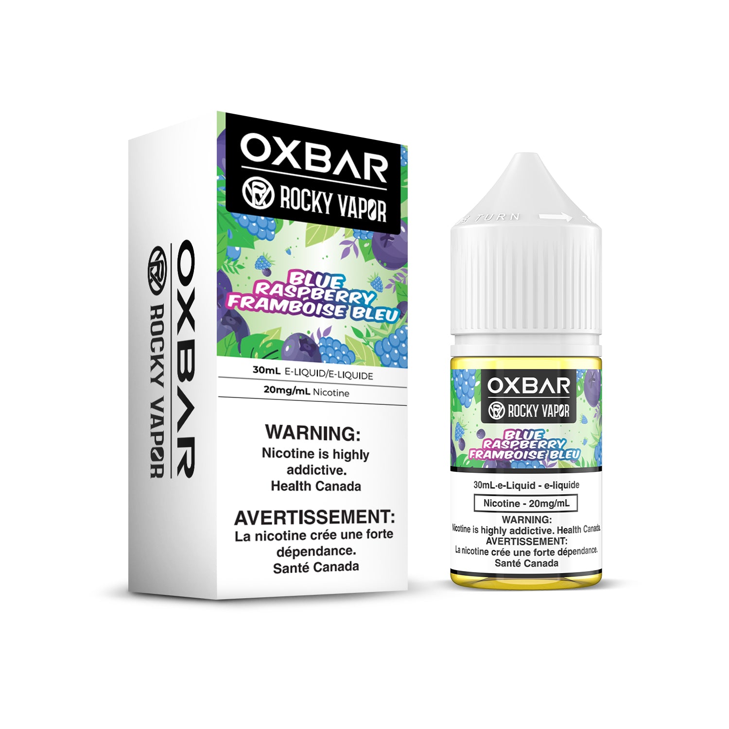 BLUE RASPBERRY - Rocky Vapor Oxbar E-Liquids - 30ml