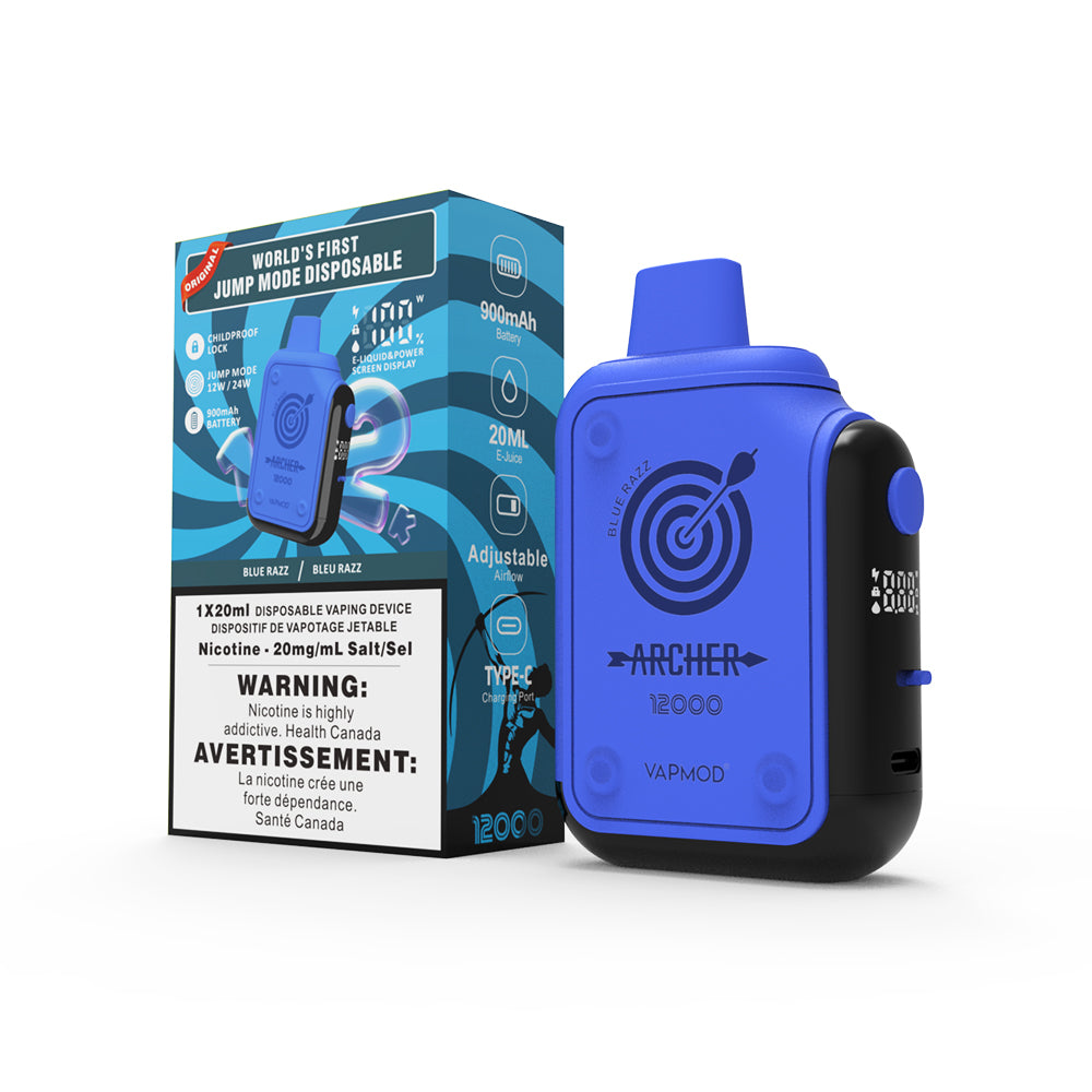 BLUE RAZZ - VAPMOD Archer 12000 Disposable Vape - 5ct
