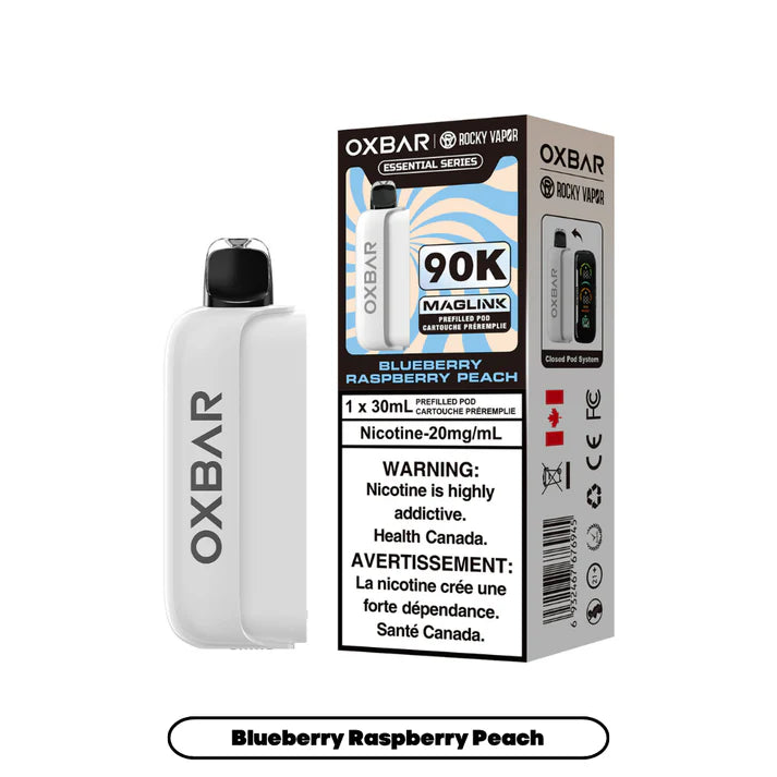 BLUBERRY RASPBERRY PEACH - MAGLINK Rocky Vapor Oxbar 90K - PODS - 4/pk [ON]
