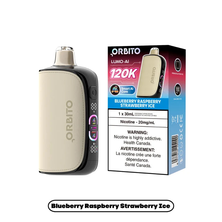 BLUEBERRY RASPBERRY STRAWBERRY ICE - Orbito Lumo AI 120K - 20mg - 4pc/box - [ON]