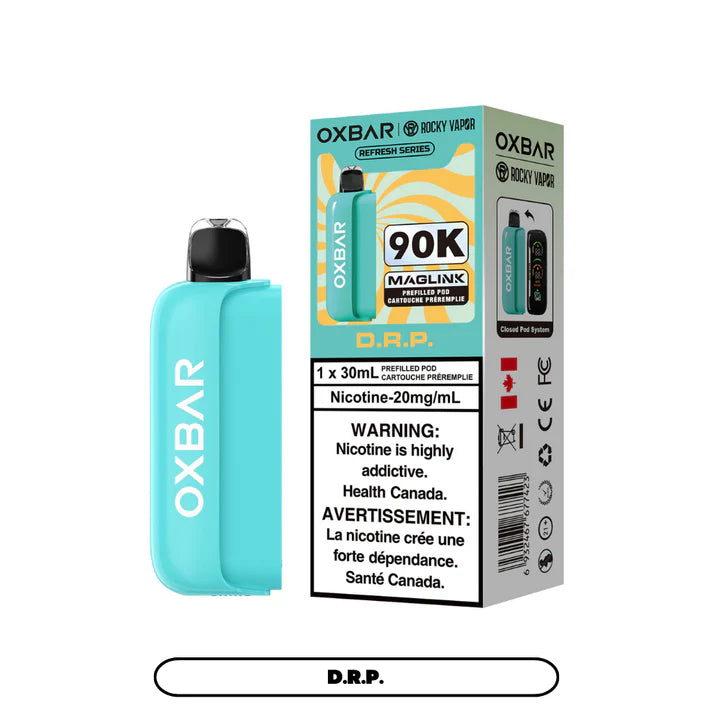 D.R.P - MAGLINK Rocky Vapor Oxbar 90K - PODS - 4/pk [ON]