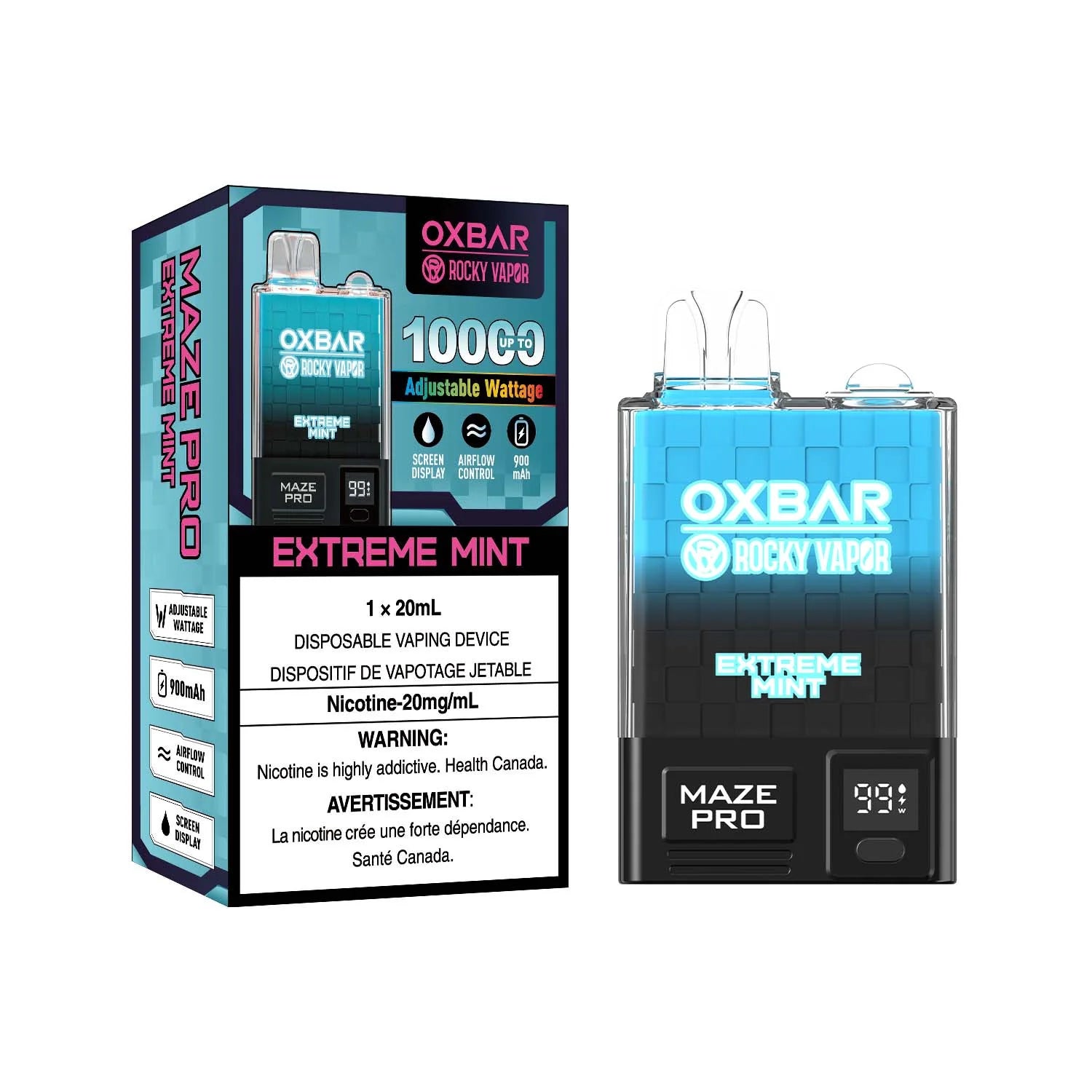 EXTREME MINT - ROCKY VAPOR x OXBAR MAZE PRO - 20mg - 5pc/box
